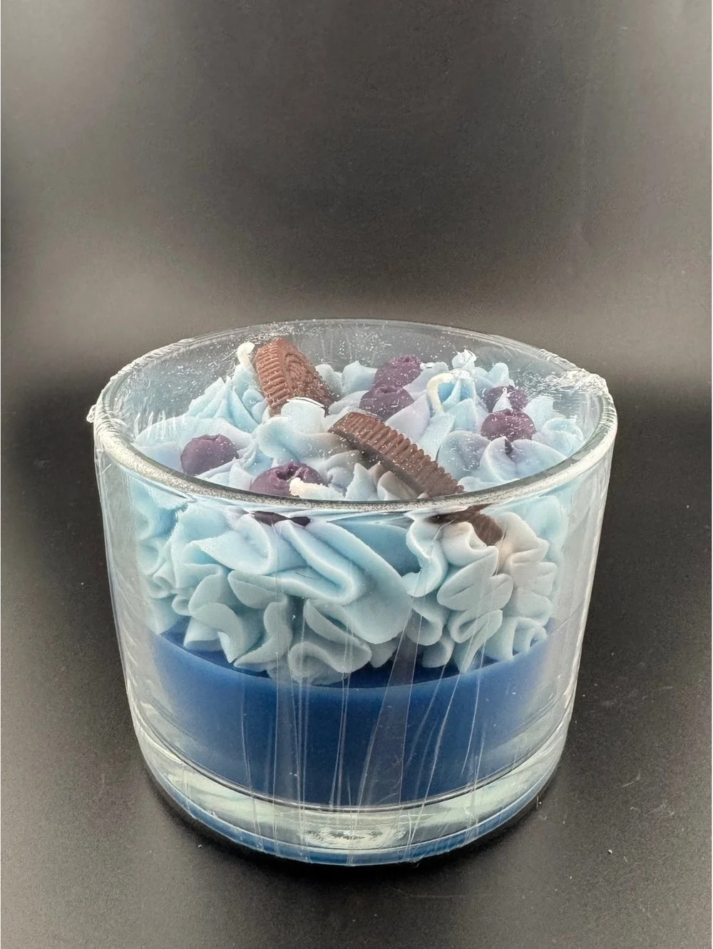 Blue Frost Decorative Scented Candle in Glass